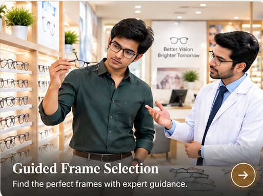 Guided Frame Selection — Find the perfect frames with expert guidance.